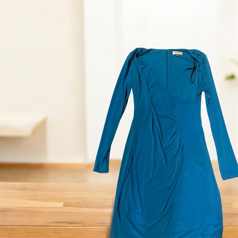 Calvin Klein Teal Long Sleeve Dress